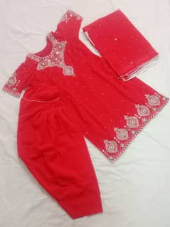 Red Fancy dress stitched