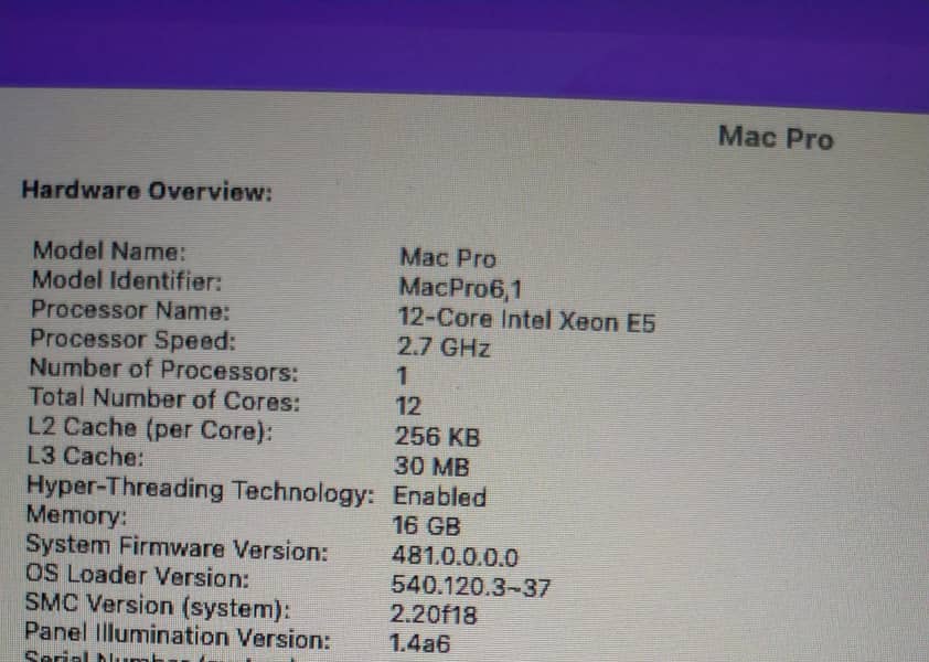 Mac Pro (Late 2013) with 12 core processor 3