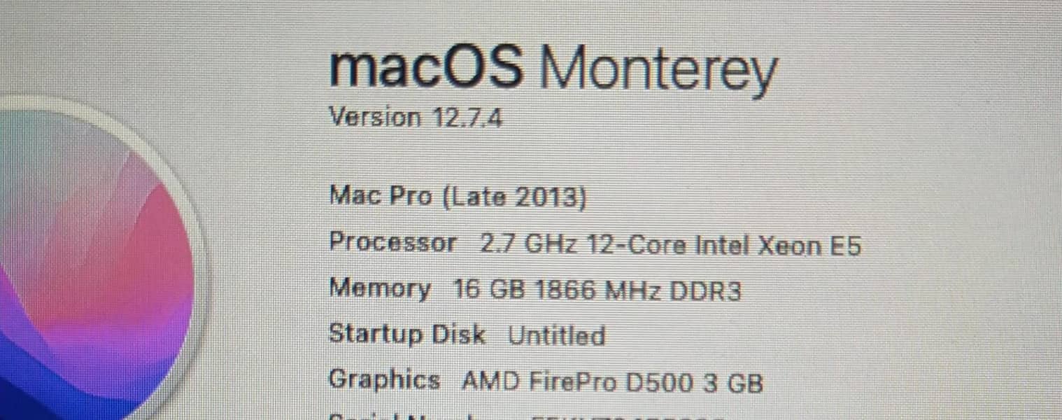 Mac Pro (Late 2013) with 12 core processor 5