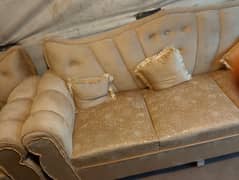 new sofa set hai 2 3 1 there PC hai golden Colors