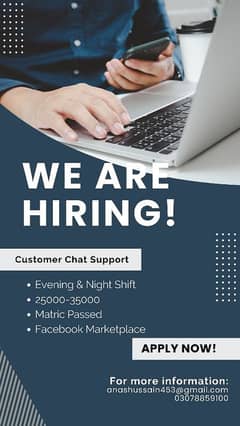 Chat support Job for Males in lahore