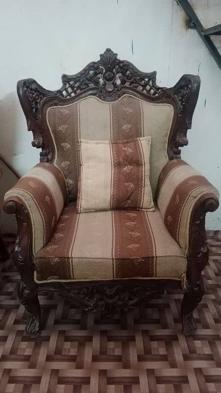 Old Vintage Brown Sofa Set 4