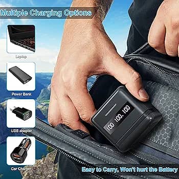 GoPro hero 9 10 11 12 high capacity two batteries with charging box 6