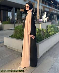 Stylish Black & Beige Georgette Classic Abaya With stroller _ 1 pcs