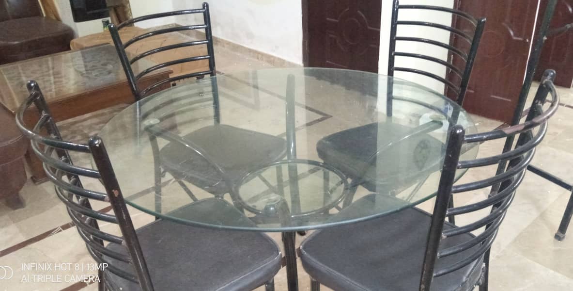 Selling Iron Dining Table with 4 Chairs 1