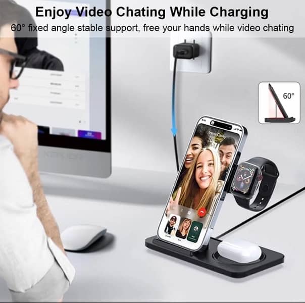 3 In 1 Wireless charger 15w dual plate wireless charger. 6