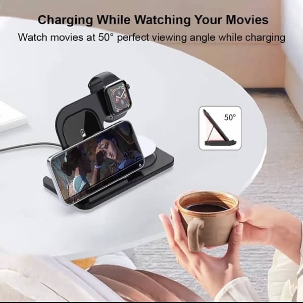 3 In 1 Wireless charger 15w dual plate wireless charger. 7