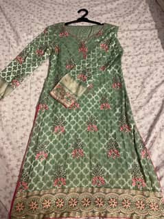 Green Embroidery Suit Wedding