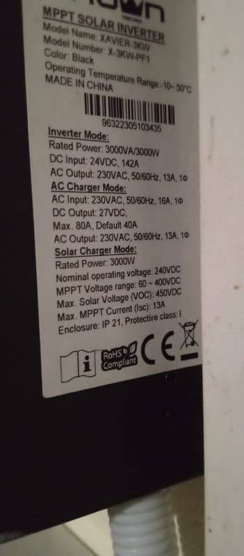 URGENT SALE CROWN XAVIER 3KW PV3000 HYBRID SOLAR INVERTER 2