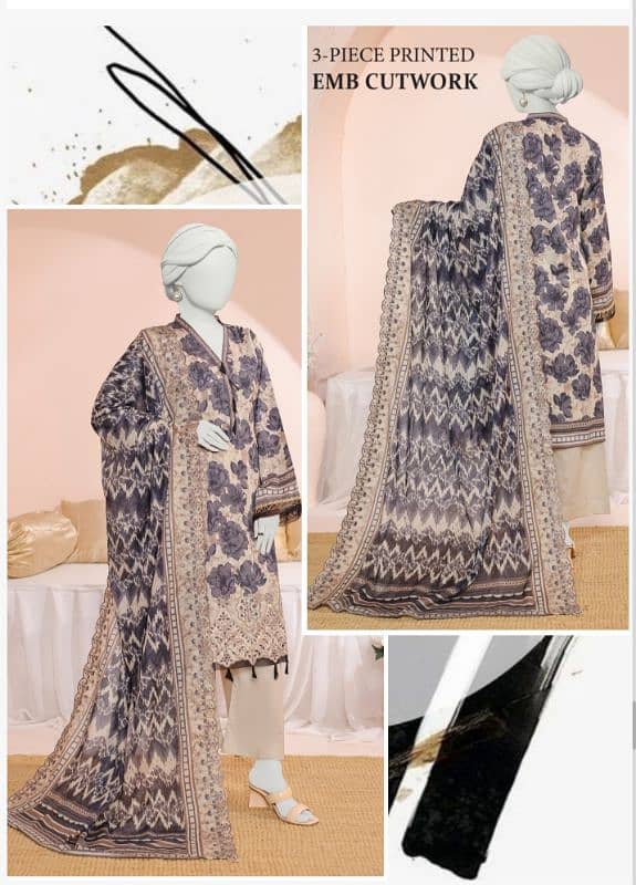 Almeerah embroidery lawn 3pc 2025 6