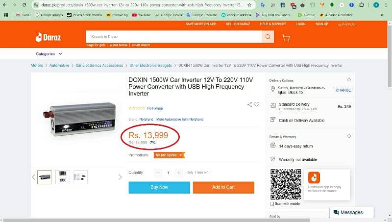 DOXIN 1500W Power Inverter 12V To 220V 1