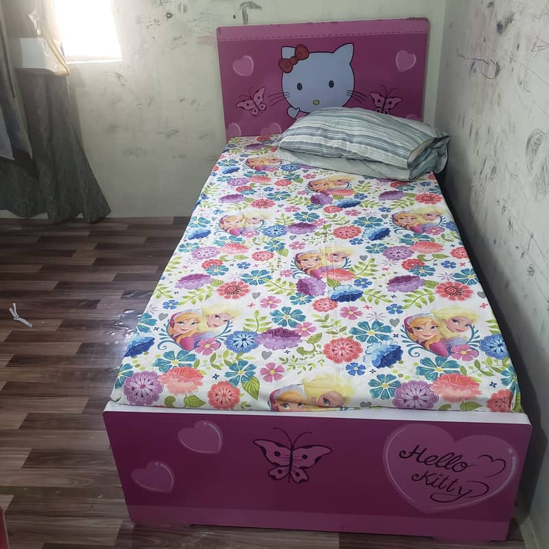 bed room set ( 2 bed 2 cupboard 2 matress 1 study table and chair ) 2