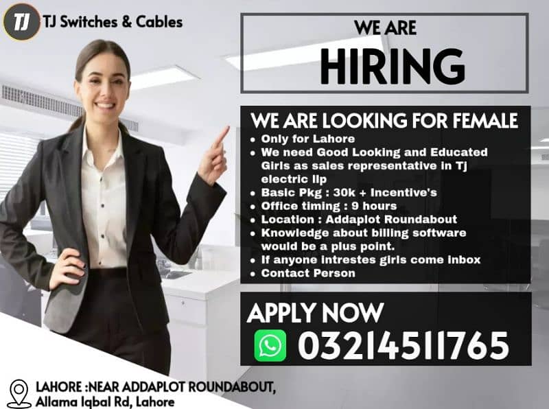 Sales Representative Female Required || Jobs ( CSR ) 0