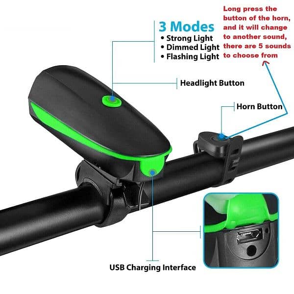 cycle light horn rechargeable 1