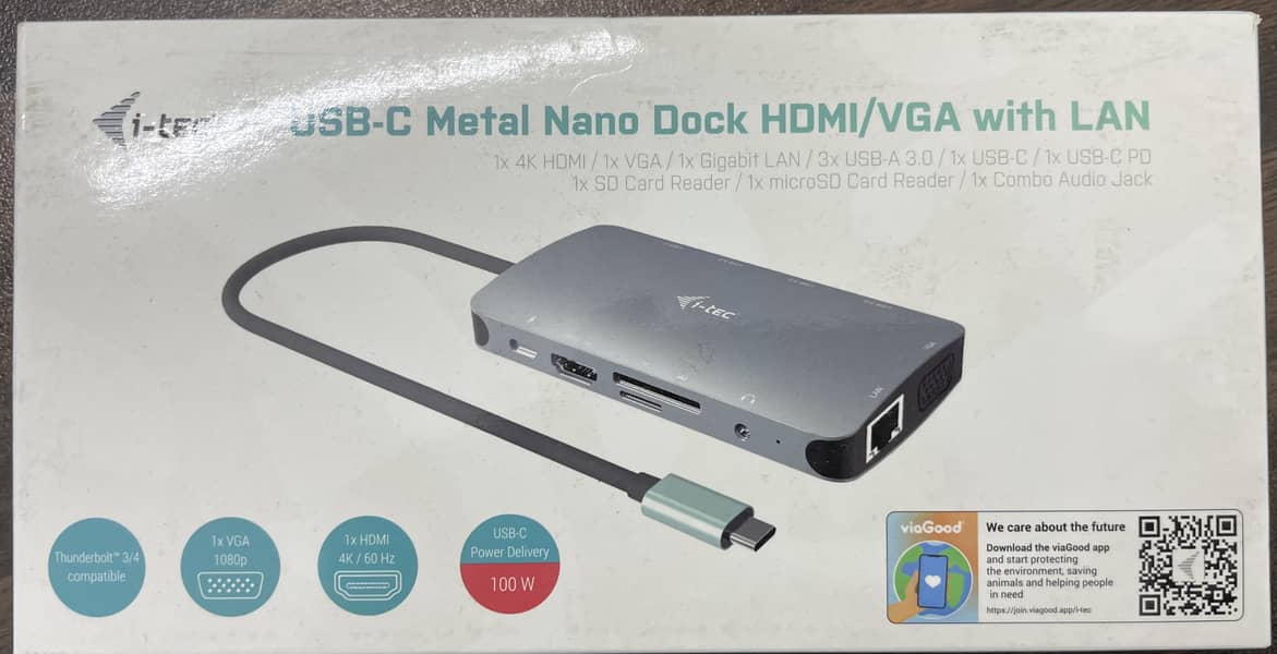 JSB-C Metal Nano Dock HDMI/VGA with LAN 0