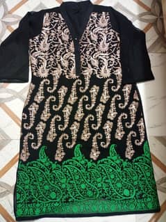 embroidered black kurti medium