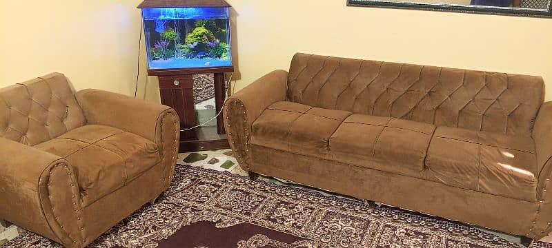 like new velvet 5 seater sofa set 2