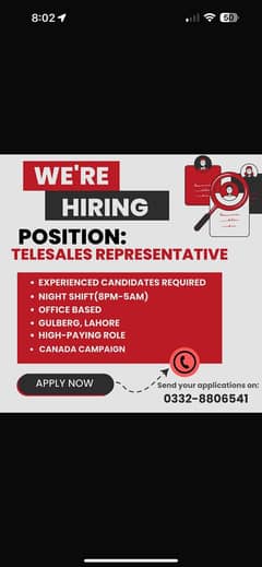 Jobs available for Canada campaign night shift 8pm-5am