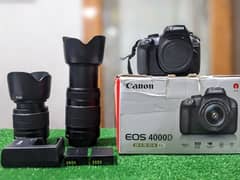 Canon 4000D with 55-250 and 18-55 lens