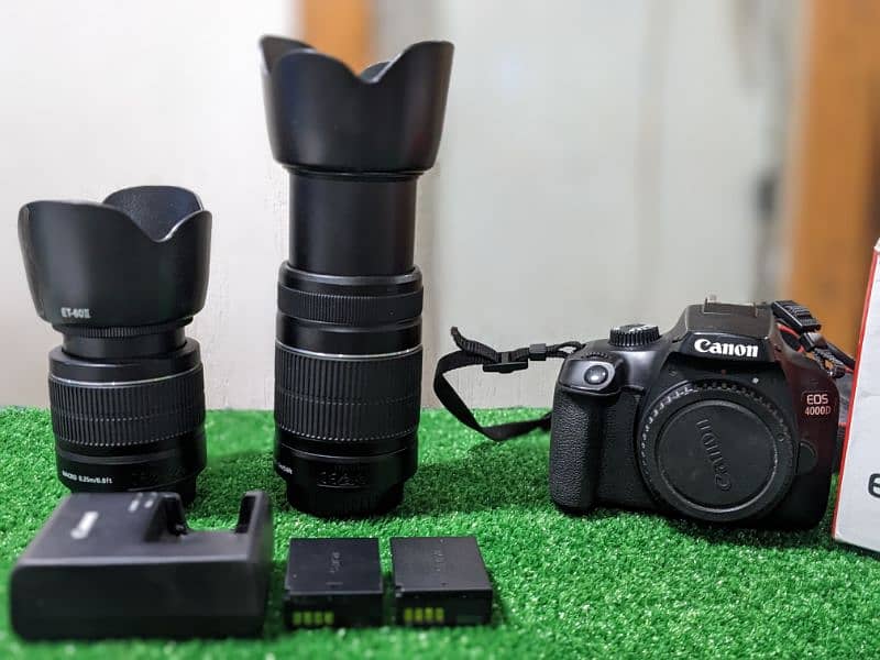 Canon 4000D with 55-250 and 18-55 lens 1