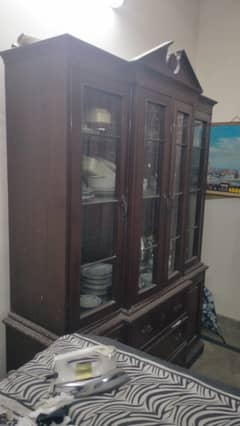 Imported  wardrobe ,Solid wood almari with solid glass racks