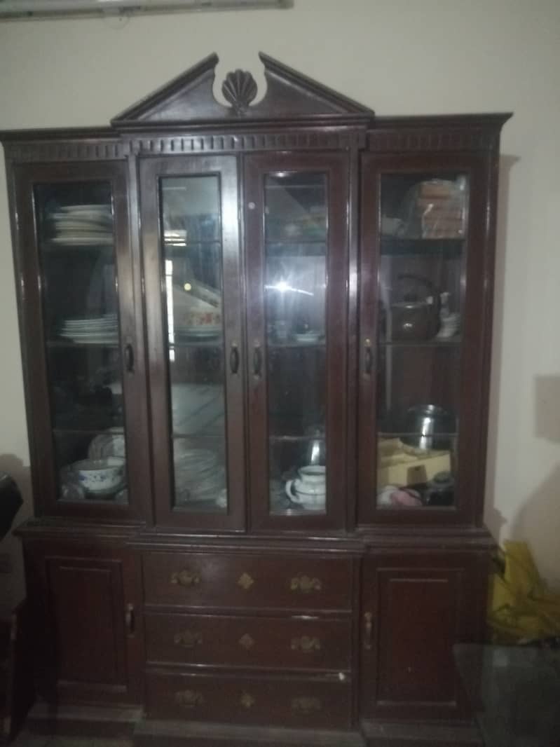 Imported  wardrobe ,Solid wood almari with solid glass racks 1