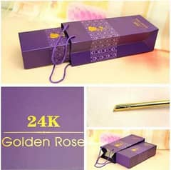 24K Gold Plated Rose Flower With Box & Bag