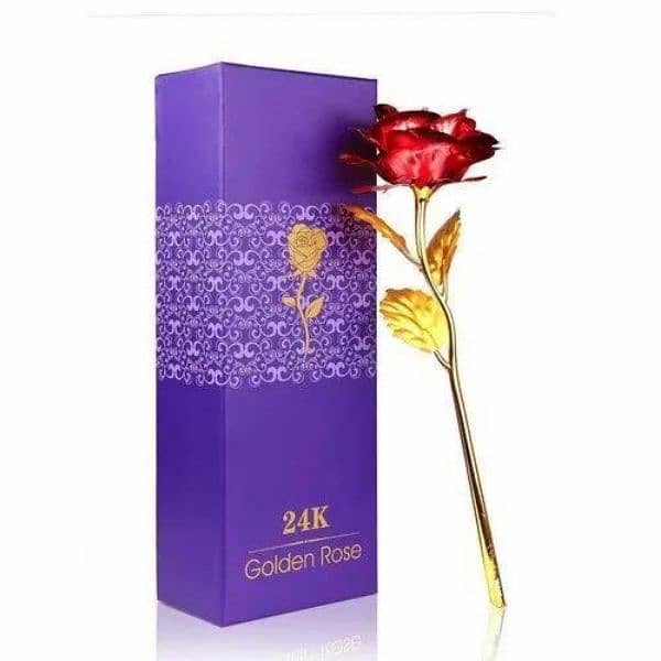 24K Gold Plated Rose Flower With Box & Bag 4