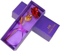 24K Gold Plated Rose Flower With Box & Bag