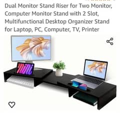 computer moniter stand 2 slots laptop