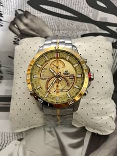 CASIO EDIFICE-TWO TONE-CHRONOGRAPH-NEW WATCH-RADO-OMEGA-ROLEX-TISSOT