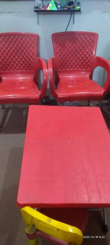 2 chair 1 table and 1 divider 2