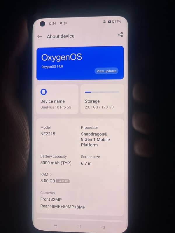 one plus 10 pro non pta non active just miner dot in screen 2