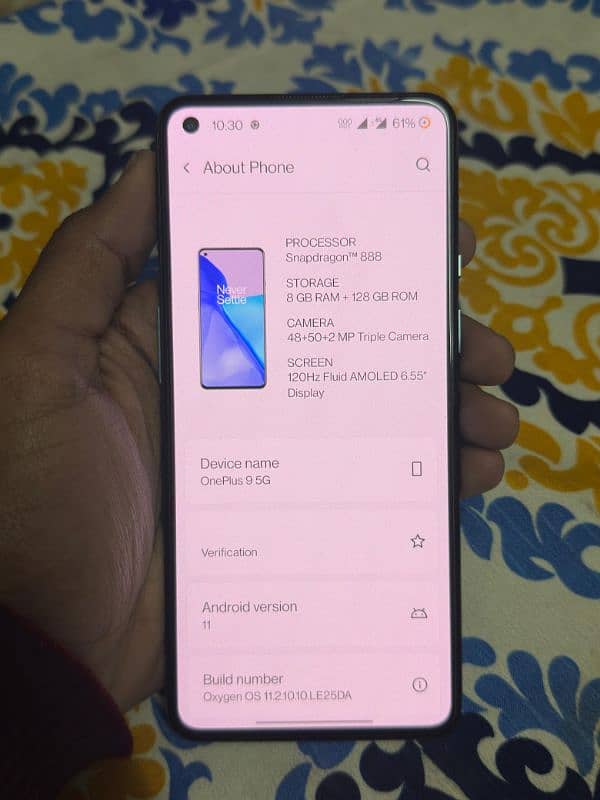 Oneplus 9 5g 8/128 gb dual sim approved urgent sale 6