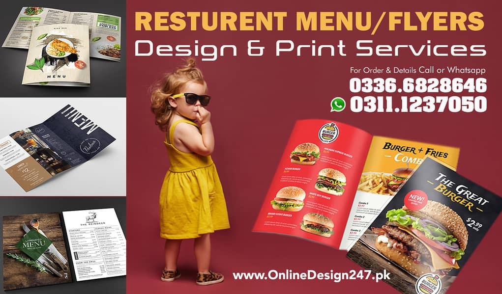 Burger box | Paper Bag | Wrap sheet | Pizza box | Fries Poch | Flyers 2