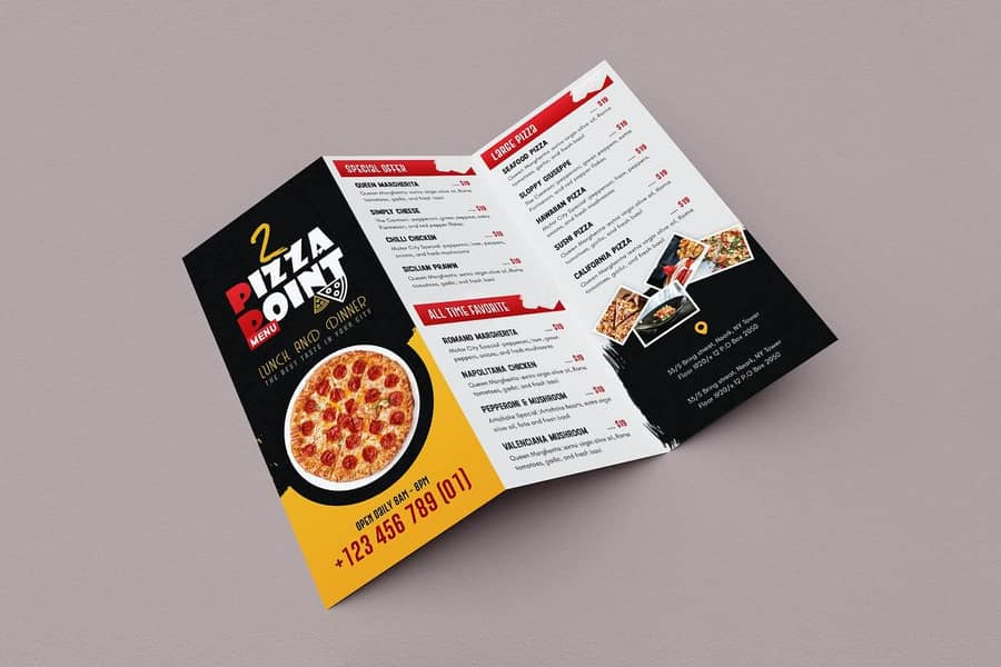 Burger box | Paper Bag | Wrap sheet | Pizza box | Fries Poch | Flyers 3