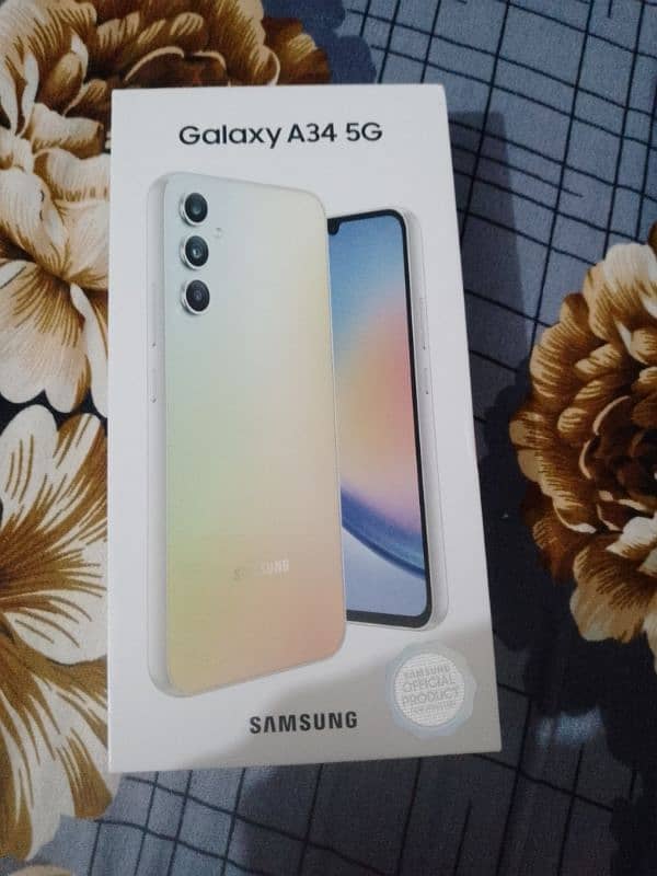 Samsung A34 8gb 256gb 6 month warranty me Hy  with box 7