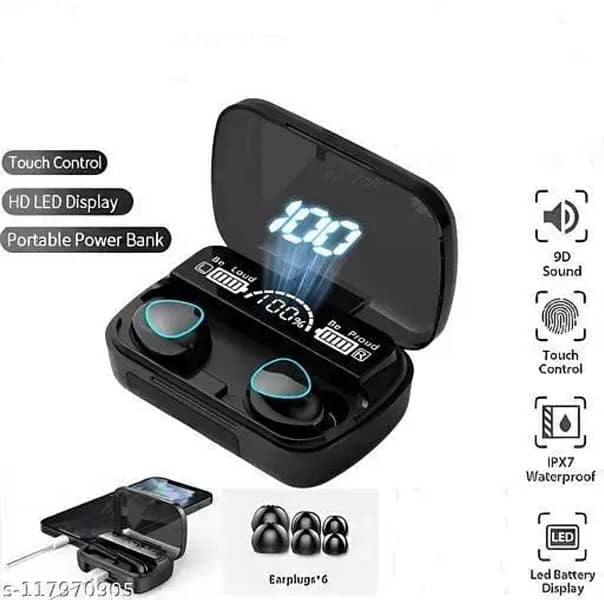 New M10 Earbuds TWS Bluetooth Headphones 3500mah charging box 1