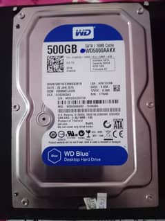 WD 500GB BLUE HARD DRIVE