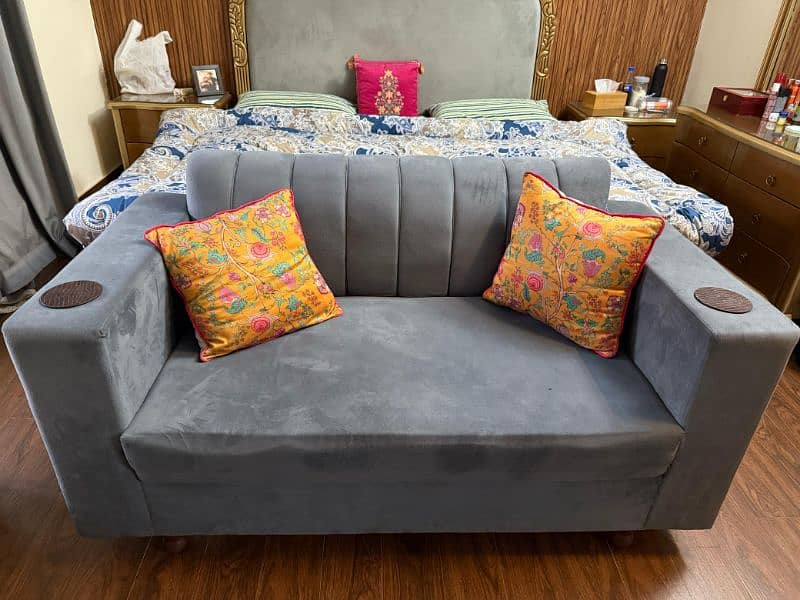 King Size Bed + Dressing + Ottoman + 2 Seat Sofa 6