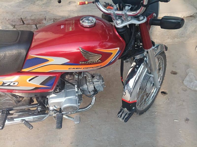 Honda cd70 24/25 red colour register all punjab 3