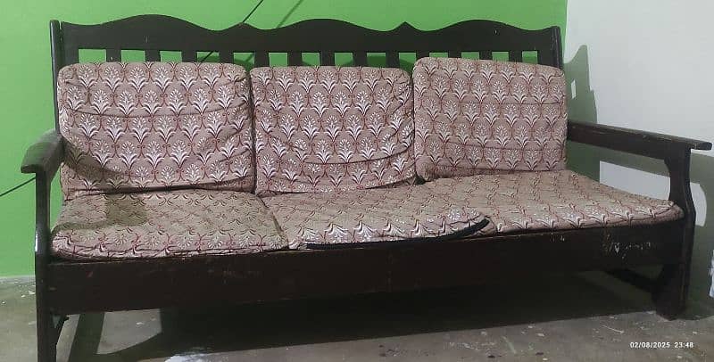 PURE SOLID WOOD 5 SEATER SOFA 2