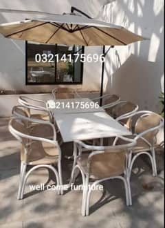 OUTDOOR GARDEN UPVC RATTAN FURNITURE SOFA SET CHAIRS TABLE UMBRELLA