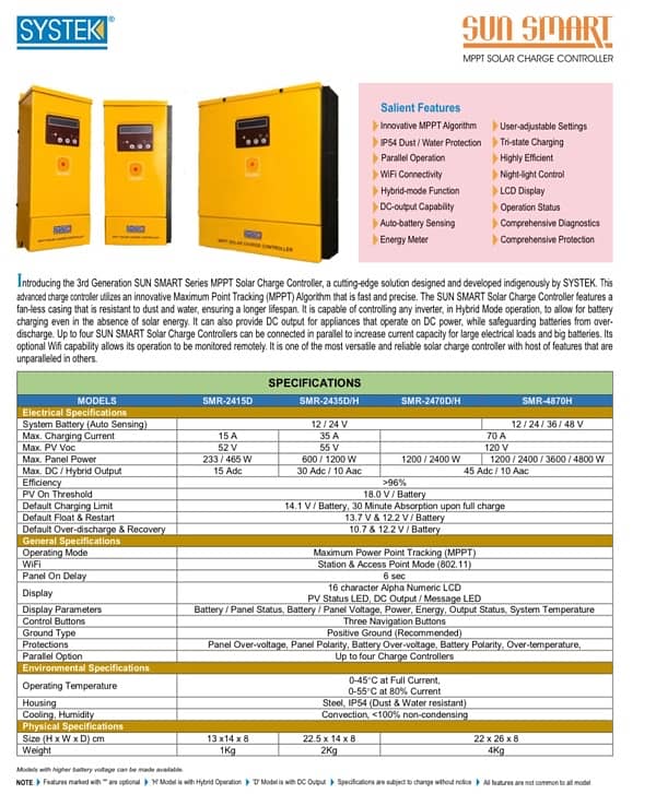 SYSTEK Pure MPPT Solar Charge Controller 2