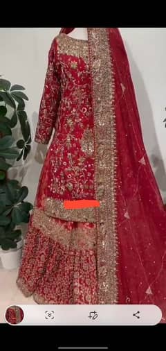 Red Bridal lehnga one time used on wedding day