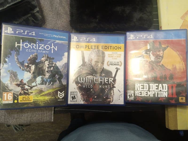 Red Dead redemption 2, Witcher 3 complete edition and horizon zerodaw 0