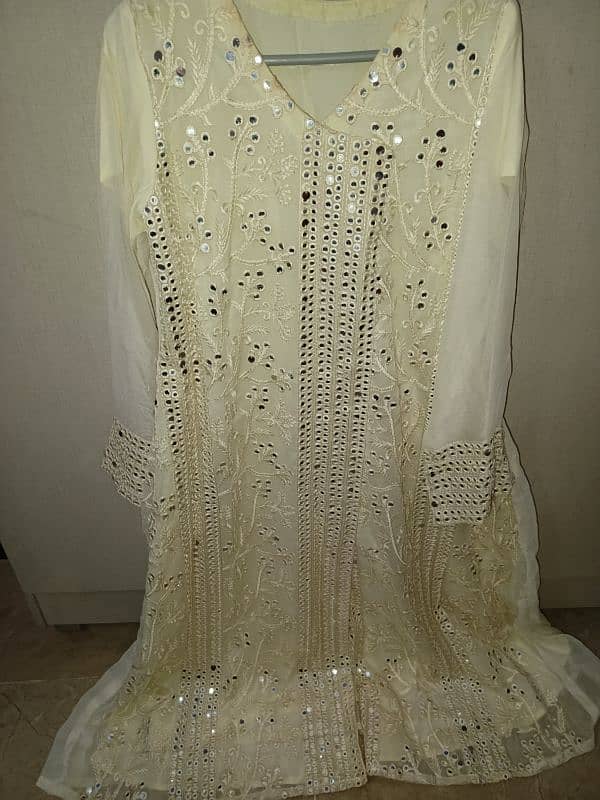 white chiffon long frock 2