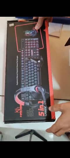 gaming set keyboard mouse headset and stand pad-RGB