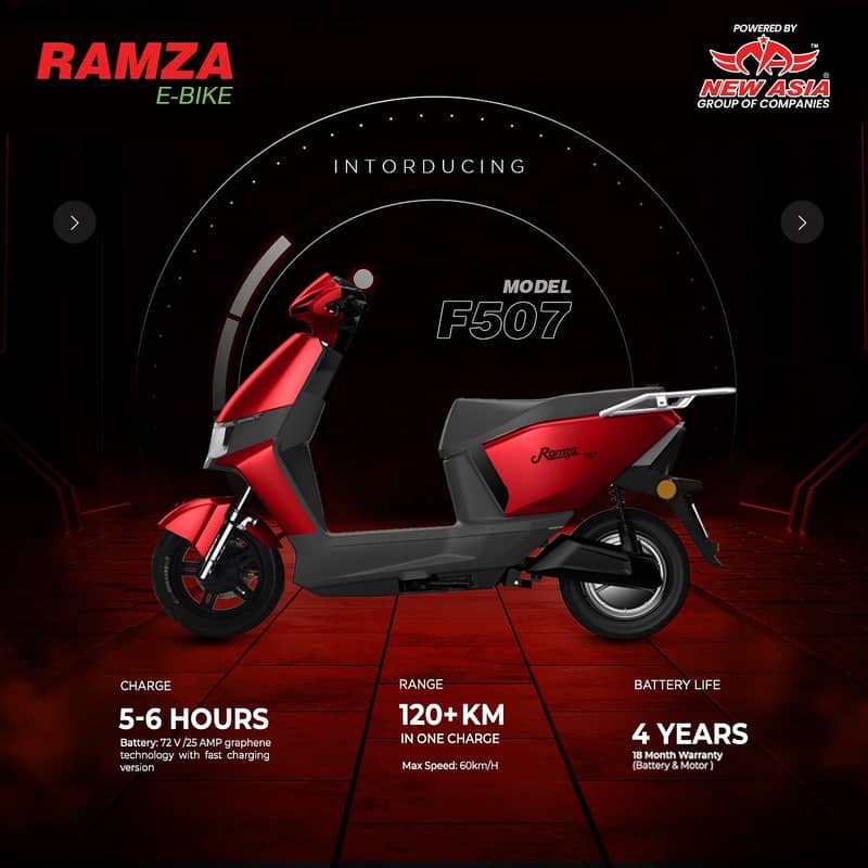 Electric Scooty RAMZA F507, Electric Bikes, Electric Scooter 2025 2