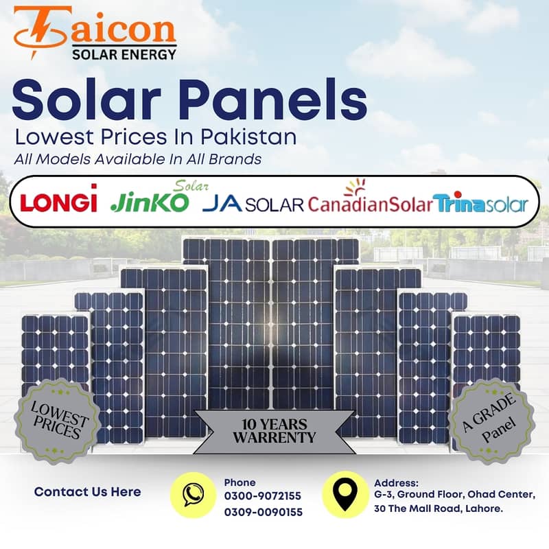 550w to 720w Solar Panels | Jinko, Canadian, Longi, Ja solar, Risen 1